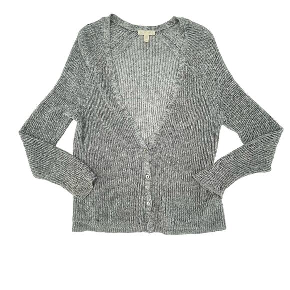 Eileen Fisher Women's Ribbed Open Knit 100% Linen Cardigan Sweater, Sz. Small - Picture 2 of 8
